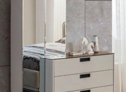Stylish Wood Dressing table Beige Glass Table Elegant Bedroom Furniture
