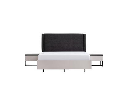Complete e bedroom furniture Double bed Wood 3-piece Design White Bed Set