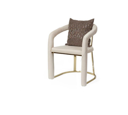 Beige Designer Chair Luxury Wooden Frame Designer Dining room Wood Chairs