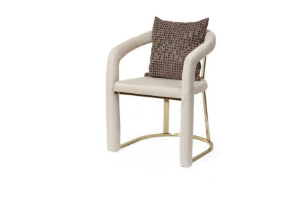 Beige Designer Chair Luxury Wooden Frame Designer Dining room Wood Chairs