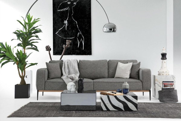 Sofa set 2 Seater Armchair Two-seater Fabric Sofas Modern Design Gray