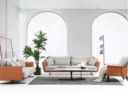 Complete e sofa set Sofa 321 Seater Fabric Orange