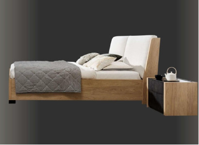 Bed Beige Wood Design Modern Bedroom Double Beds Elegant Furniture new