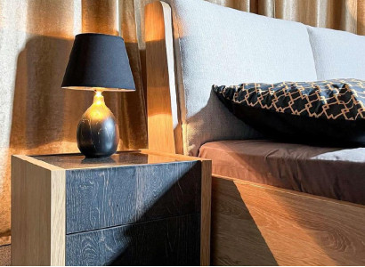 Bedside table Beige Bedroom Elegant Design Luxury Wood Wood Bedside tables
