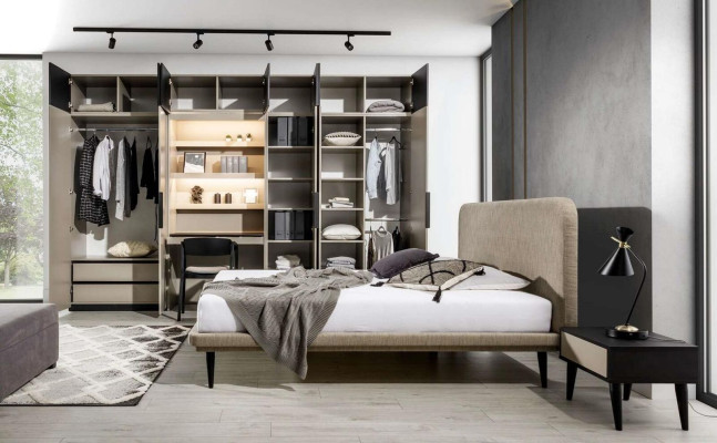 Wardrobe Gray Elegant Wood Bedroom Design Modern Furniture Luxury new