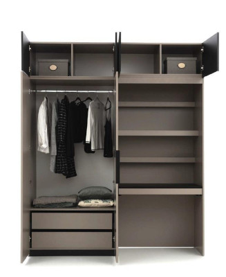 Wardrobe Gray Elegant Wood Bedroom Design Modern Furniture Luxury new