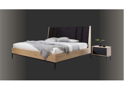 Bedroom Set Beige Bed Elegant 2x Bedside tables Luxury Modern new 3-piece.