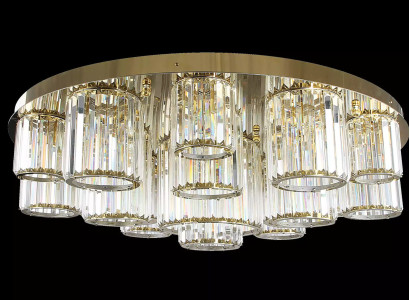 Round Chandelier Ceiling light Luster Ceiling lamp Living room Gold