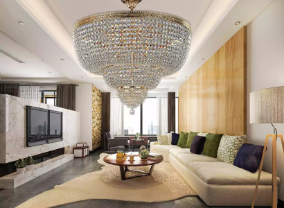 Luxury Ceiling light Luster Lamp Chandelier Crystal Gold 100cm