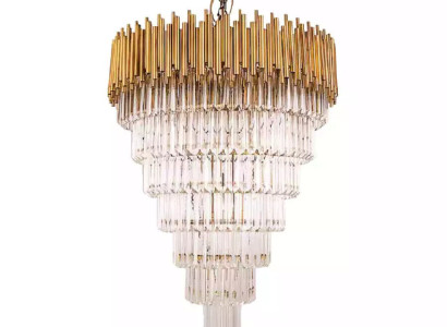 Chandelier Luster Ceiling Light Luxury Ceiling lamp Crystal Gold Cone