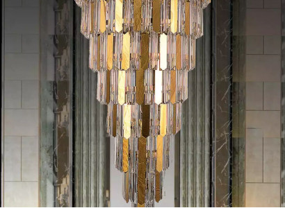 Chandelier ceiling light Gold Ceiling lamp Luster Crystal 80cm drops