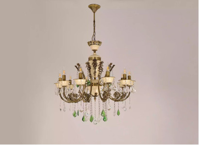 Luxury Chandelier Ceiling lamp Luster Light fixture Lamp Brown Crystal 80cm