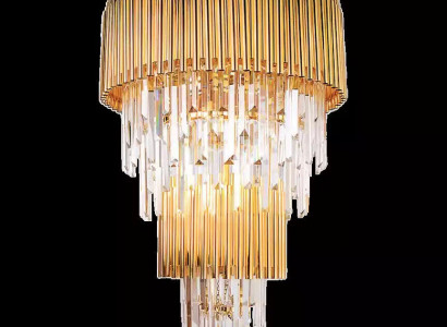 Luxury Chandelier Ceiling Light Gold Ceiling lamp Luster Crystal XXL