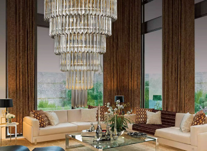 Ceiling chandelier Luxury Gold Chandelier Ceiling lamp Luster Crystal XXL