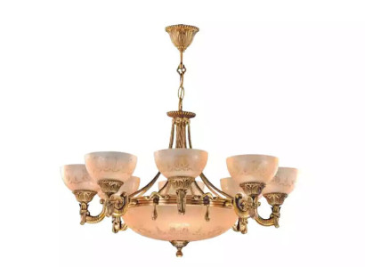 Chandelier Ceiling lamp Ceiling Light Lamp Chandelier Glass Gold Beige
