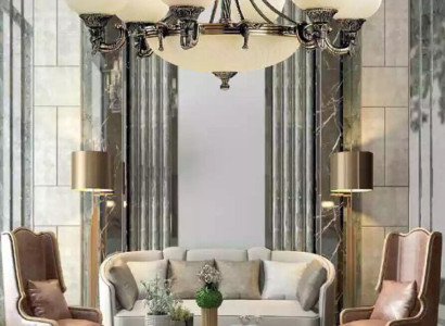 Chandelier Ceiling Light Chandelier Big Ceiling lamp Beige Glass Lamp