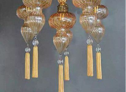Chandelier Chandelier Ceiling lamp Lamps Glass Yellow Modern