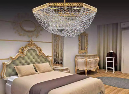 Ceiling chandelier Luxury Gold Chandelier Ceiling lamp Luster Crystal Art