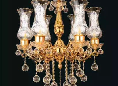 Ceiling lamp Chandelier Chandelier Gold Luster Crystal Lamp