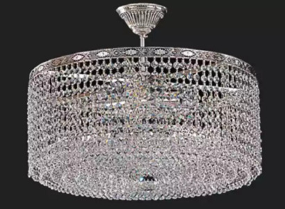 Round Ceiling lamp Luxury Silver Chandelier Luster Crystal