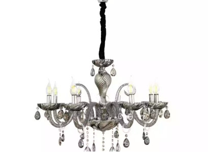 Chandelier Smoke Crystal in the living room new chic luxury home