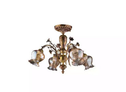 Ceiling chandelier flowers chandelier Chandelier Ceiling lamp Lamp Glass Brown