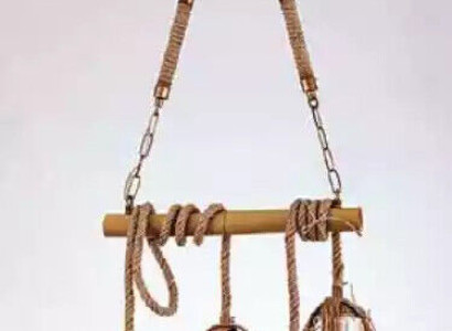 Lamp Bamboo Ceiling Chandelier Chandelier Chandelier Ceiling lamp Glass Brown