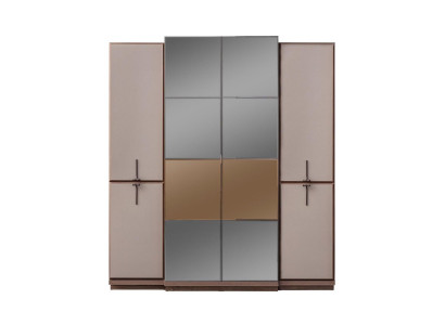 Beige bedroom cupboard designer wood wardrobe glass cupboard new