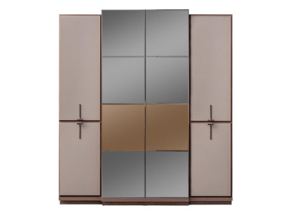 Beige bedroom cupboard designer wood wardrobe glass cupboard new