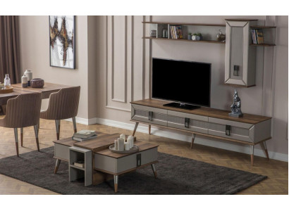 Designer Living room Suite TV lowboard Wood shelves Coffee table TV cabinet new