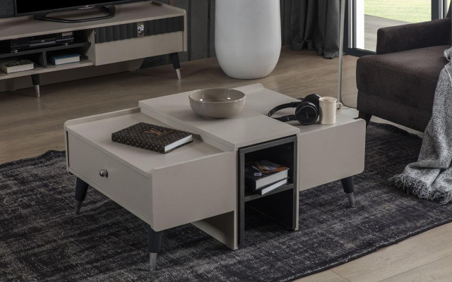 Living room set designer TV cabinet stand luxury wood shelves coffee table 3 pieces