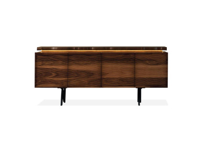 Designer Brown Wood Chest of drawers Luxurious Sideboard Dining room Wooden Cabinet