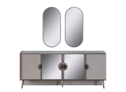 Gray Furniture Suite Designer 4-door sideboard exclusive Mirror 3-piece