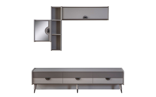 Beige Living room Sideboard Robust TV Lowboard Lowboard Luxury Shelves