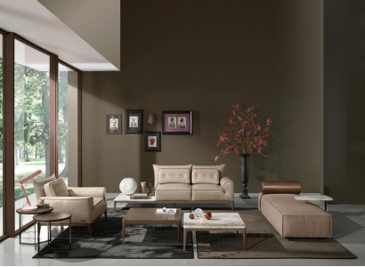 Luxury Chaise Longue Fabric Living room Design Sofa Brown Furniture Couches Prianera