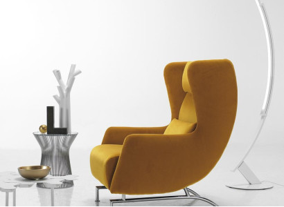 Armchair Seat Single Seater Design Yellow Upholstery Living room Furniture Wing Chair Prianera