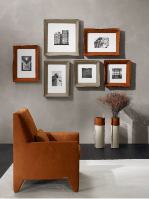 Armchair Seat Modern Design Living room Upholstery Single Seater Textile Brown Style Luxury