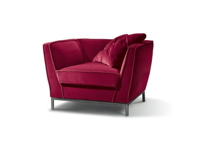 Luxury Single Seater Armchair Red Upholstery Relax Design Italian Furniture Prianera new