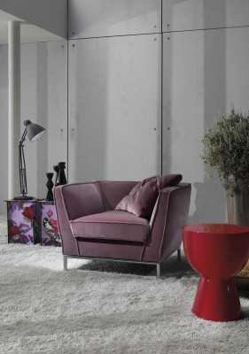 Luxury Single Seater Armchair Red Upholstery Relax Design Italian Furniture Prianera new