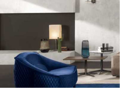 Armchair Furniture Modern Fabric Lounge Textile Luxury Seat Relax Furniture Blue Prianera
