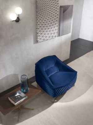 Armchair Furniture Modern Fabric Lounge Textile Luxury Seat Relax Furniture Blue Prianera