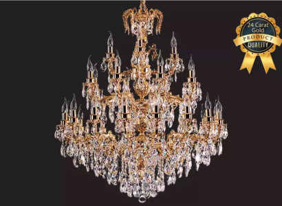 Modern Chandelier Light fixture classic luxury Living room Brass Crystal