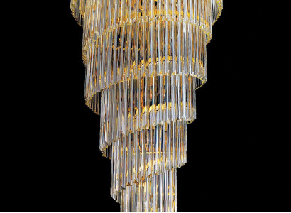 Chandelier ceiling pendant KristAll Luster Golden Living room Light fixture