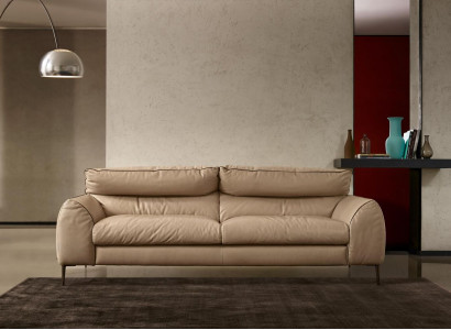 Living room Leather Sofa Beige Two-seater Design Sofas Upholstery Sofas 2 Seat Prianera