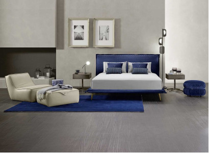 Double bed Beds Bed Frame Bed Wood Bedroom Blue Classic Prianera new