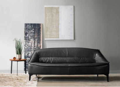 Three Seater Luxury Sofa 3 Seater Sofas Seat Leather Design Couch Furniture Style Black
