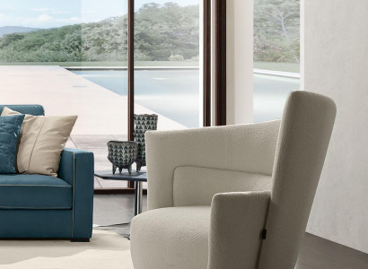 Armchair Seat Modern Design Living room White Italian Style Luxury Prianera new