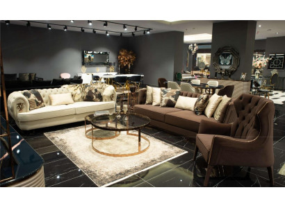 Sofa set three-seater armchair fabric sofa upholstered sofa brown set sofas