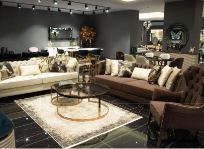 Sofa set three-seater armchair fabric sofa upholstered sofa brown set sofas