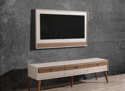 Suite Wall unit TV stand TV cabinet Lowboard Sideboard TV frame Wood